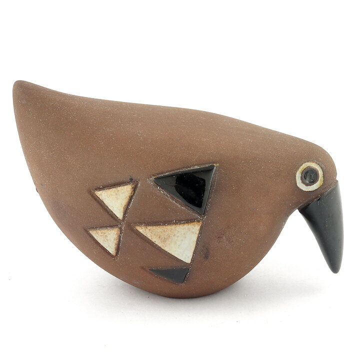 Inger Persson (Abrakadabra 1963) Brown Studio Bird with Modern Decor 11/7 cm (2)