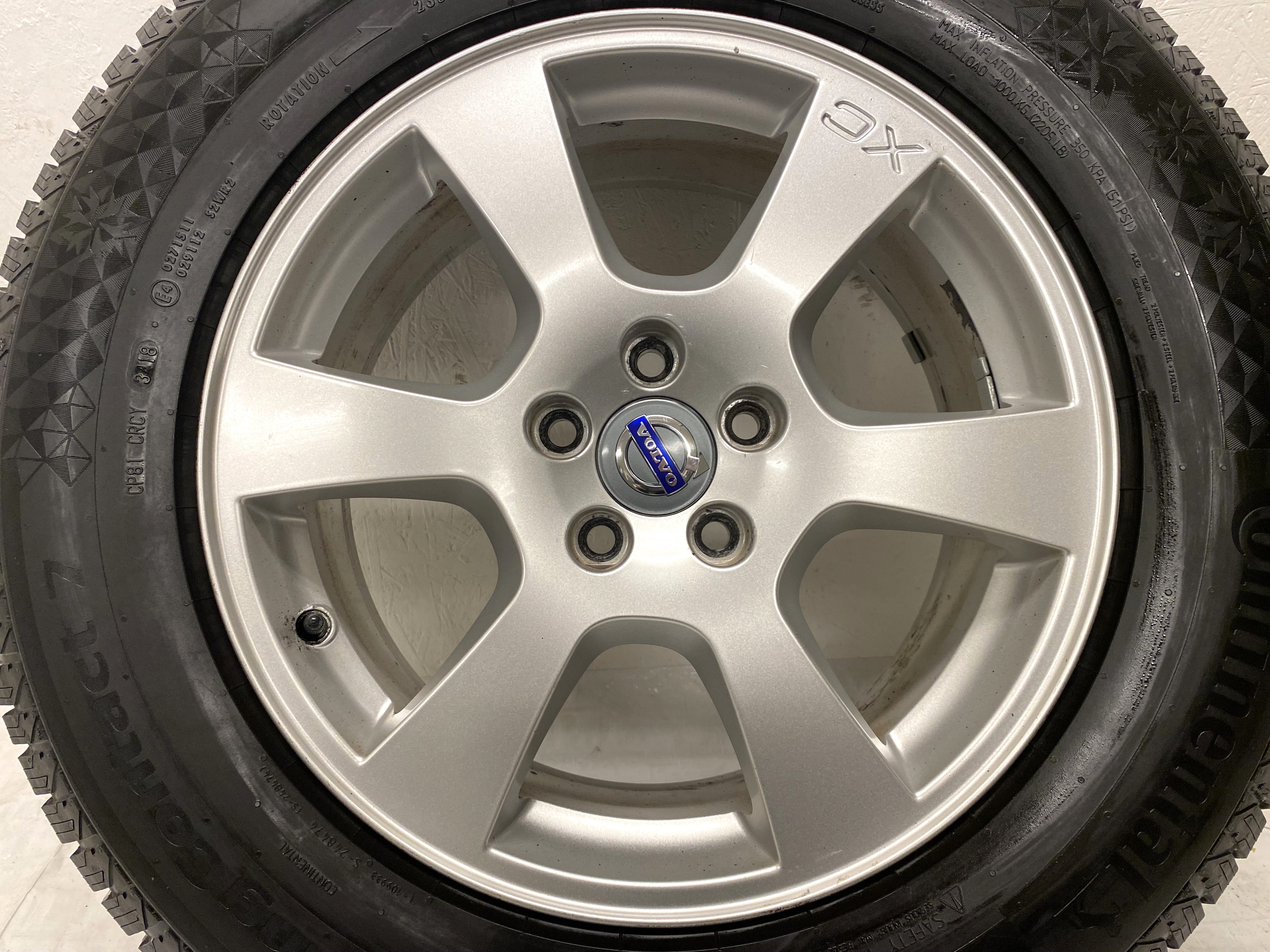 Kompletta Vinterhjul M+S | 17" VOLVO XC60 SEGIN Original 30671480 | 5x108 7.5x17 ET55 63.4 + 235/65 R17 108T XL Continental Viking Contact 7 | V34-2018 | 7.2mm | 7.2mm | 6.8mm | 6.8mm - 9