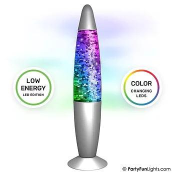 Color Changing LED Glitter Lamp, 34cm