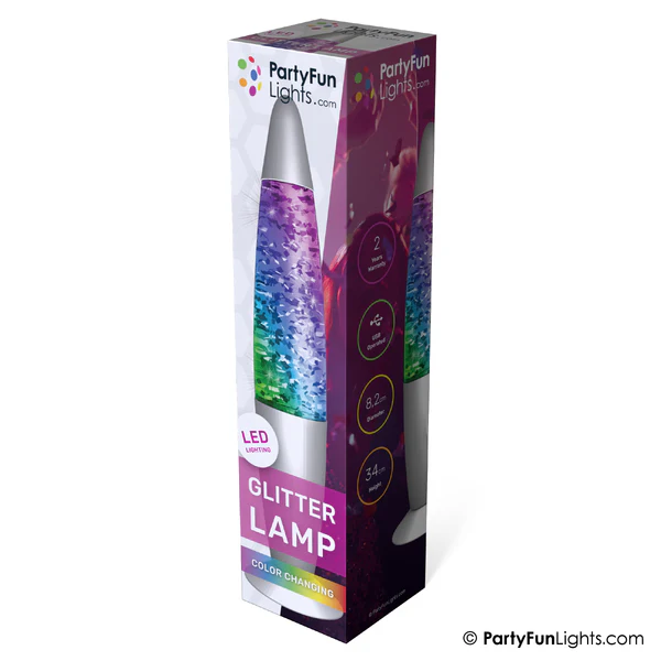 Color Changing LED Glitter Lamp, 34cm