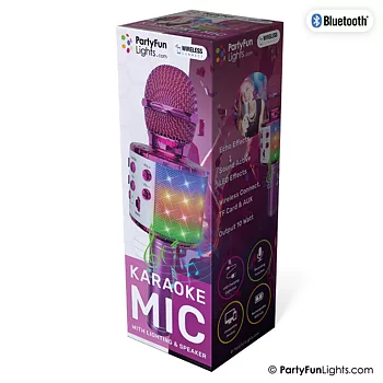 Pink Karaoke Mic W/Light & Speaker