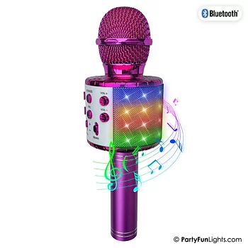 Pink Karaoke Mic W/Light & Speaker