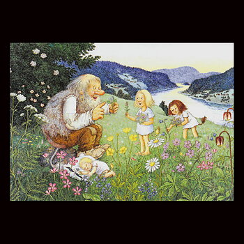 SJU BLOMSTER No: 206 - 60206- Trollkort Rolf Lidberg Vykort A6 - 913