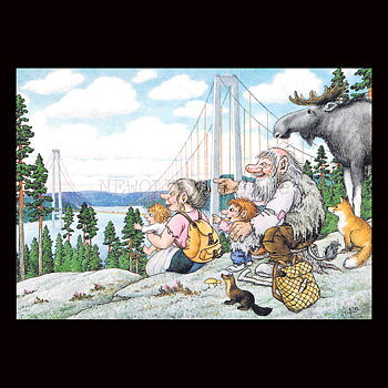 HÖGA KUSTENBRON No: 195 - 60195- Trollkort Rolf Lidberg Vykort A6 - 913