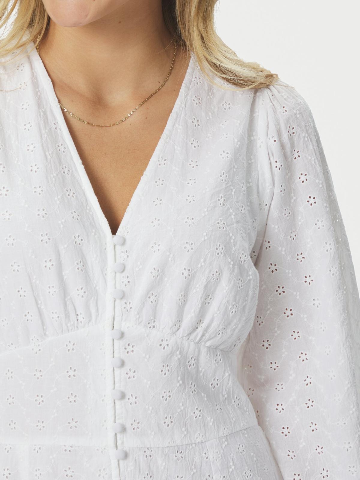 Neo Noir Alto Embroidery Dress, White - 5