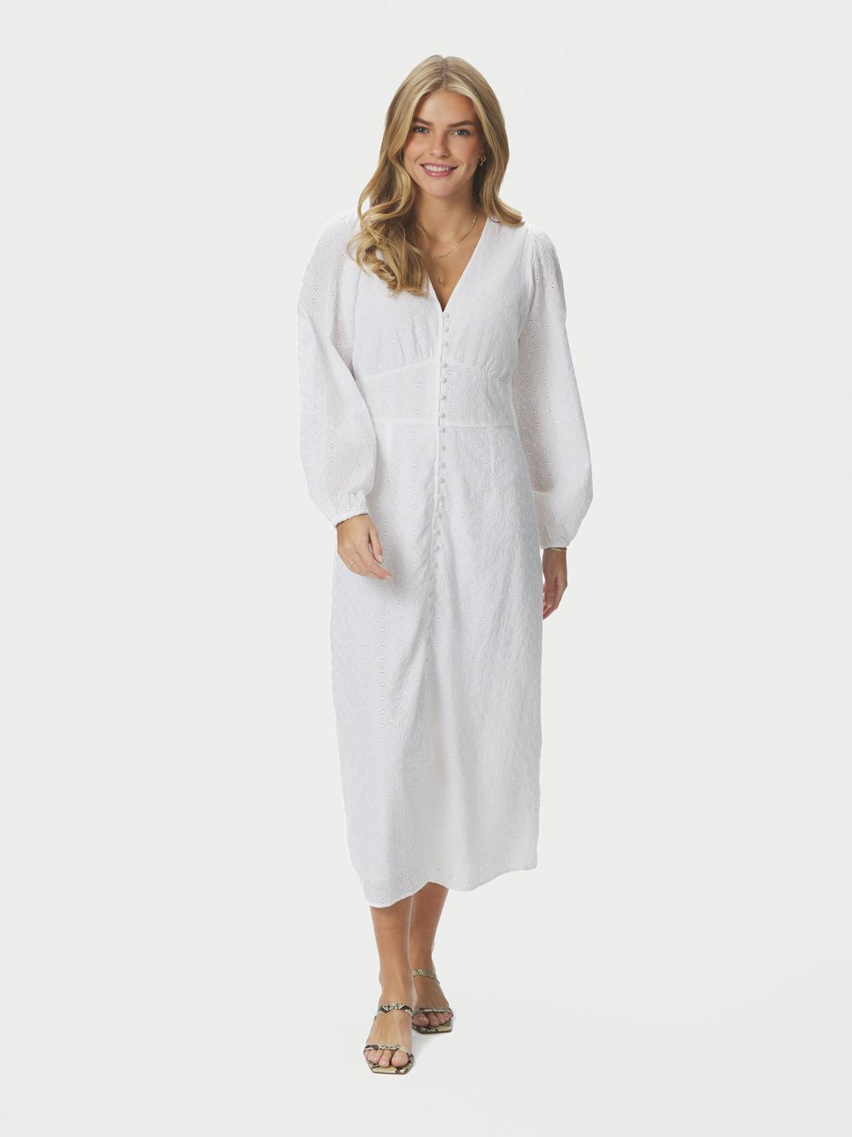Neo Noir Alto Embroidery Dress, White - 3