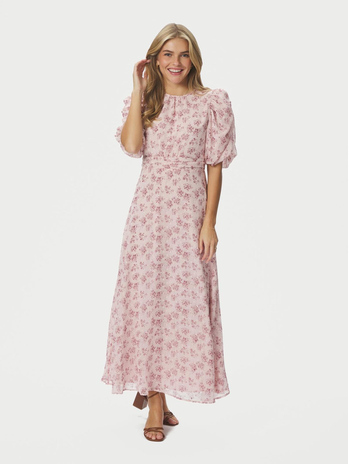 Neo Noir Kikka Chiffon Flower Dress, Rose - 3