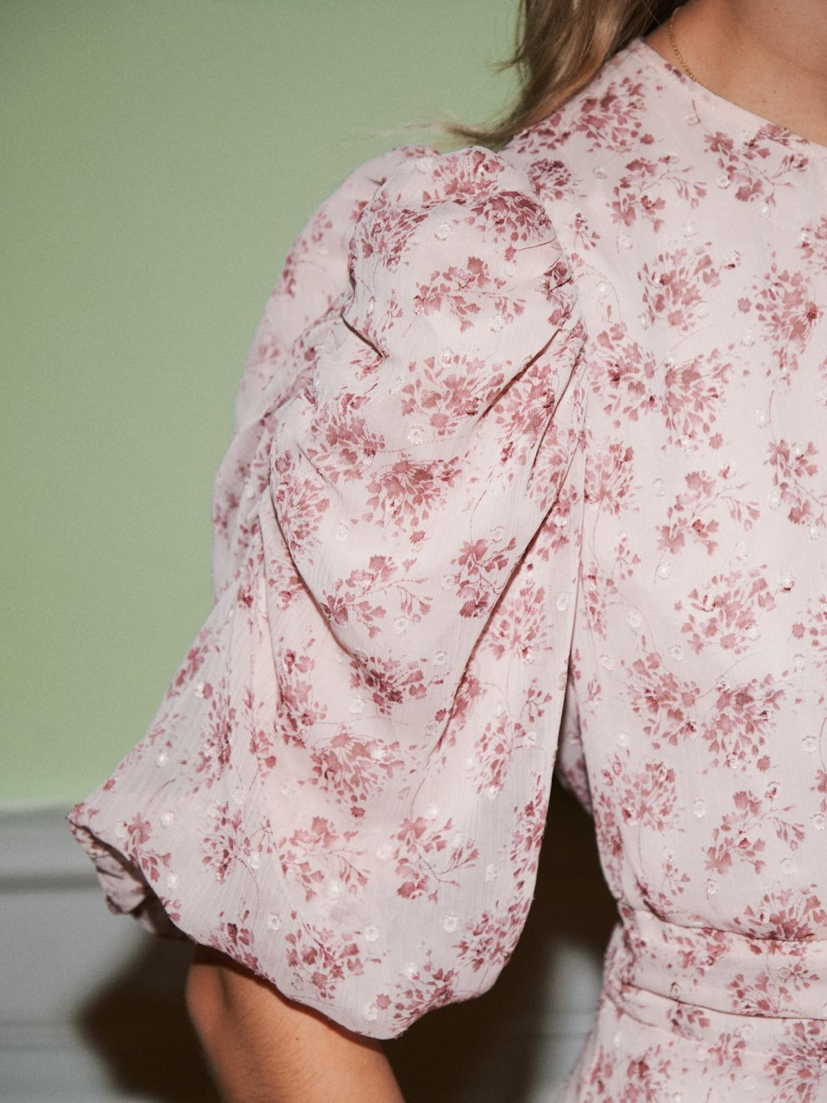 Neo Noir Kikka Chiffon Flower Dress, Rose - 7