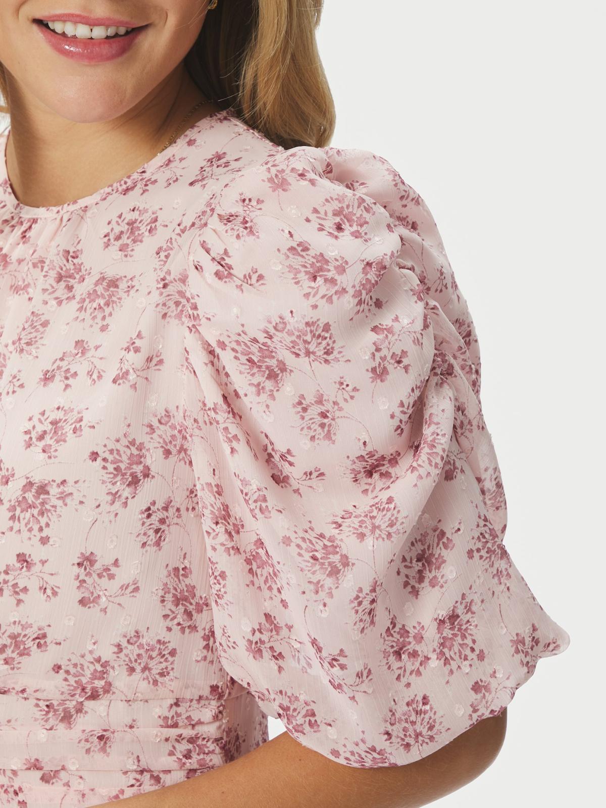 Neo Noir Kikka Chiffon Flower Dress, Rose - 5