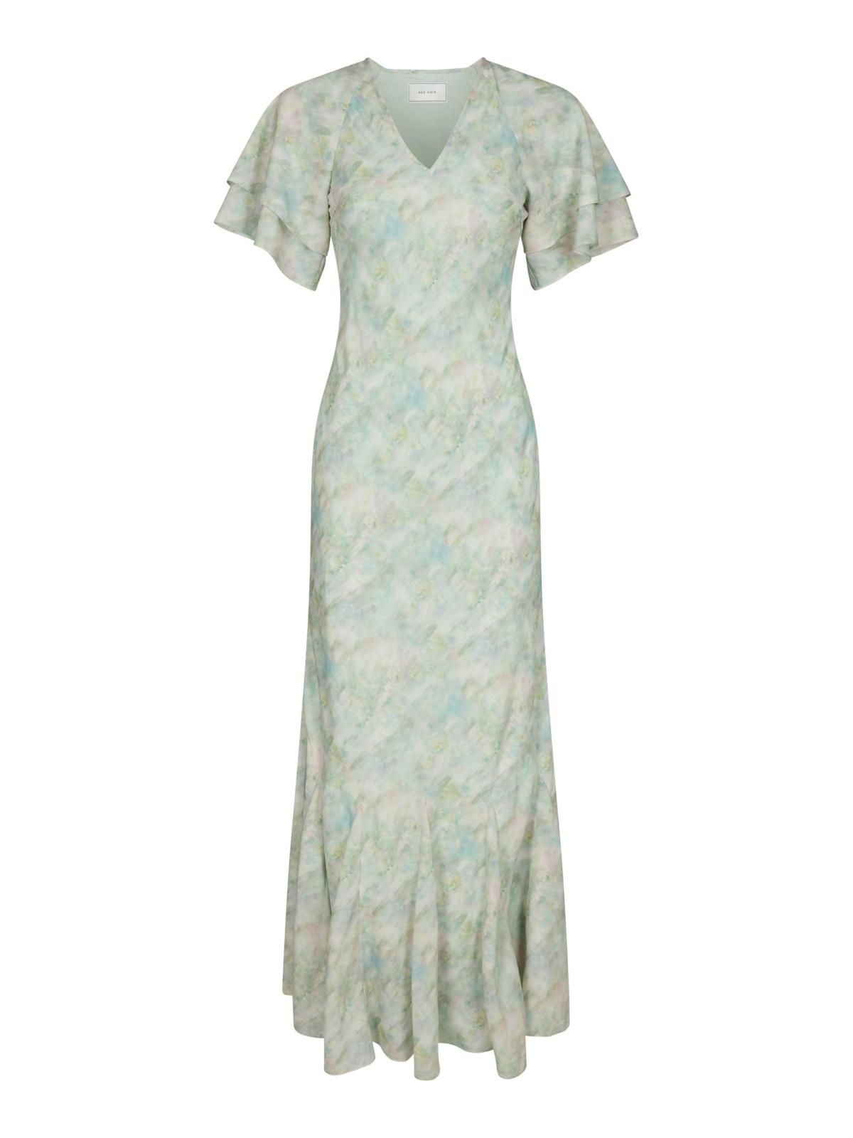 Neo Noir Celesse Print Chiffon Dress, Light Green
