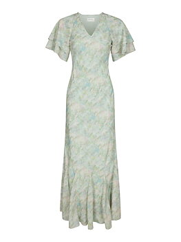 Neo Noir Celesse Print Chiffon Dress, Light Green