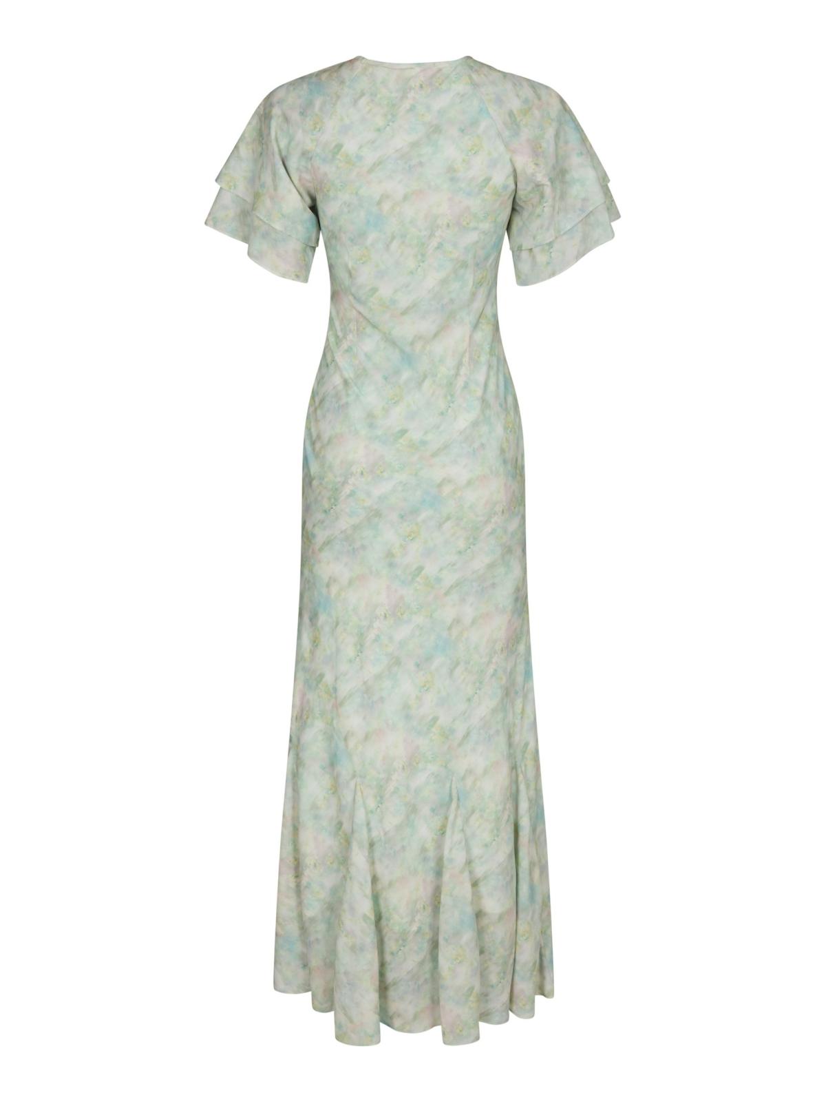 Neo Noir Celesse Print Chiffon Dress, Light Green - 2