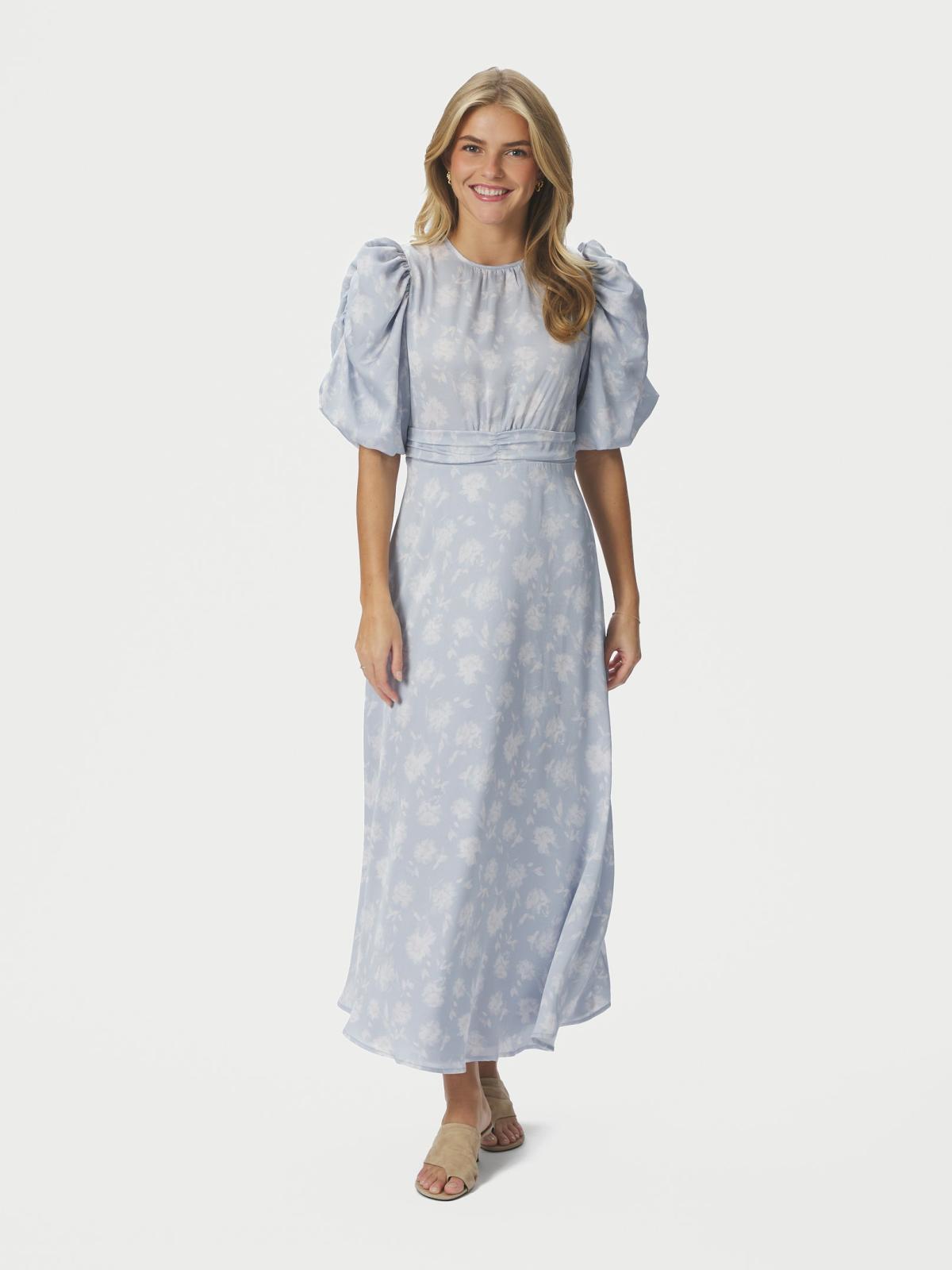 Neo Noir Kikka Faded Flower Dress, Light Blue - 3