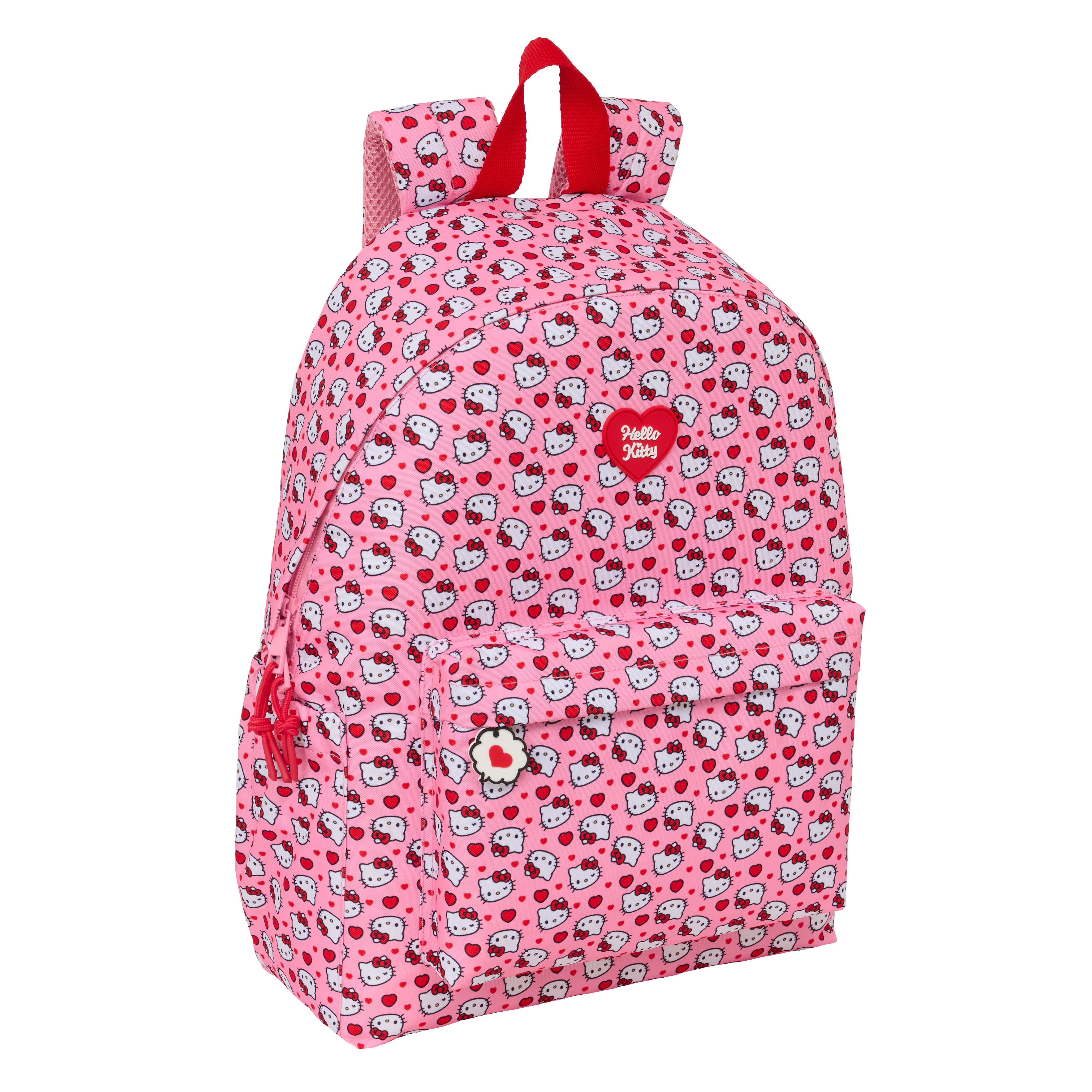 Sanrio Hello Kitty Laptop Ryggsäck – rosa kawaii ryggsäck med hjärtan - 43 cm