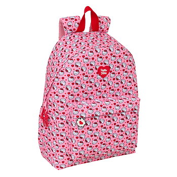 Sanrio Hello Kitty Laptop Ryggsäck – rosa kawaii ryggsäck med hjärtan - 43 cm