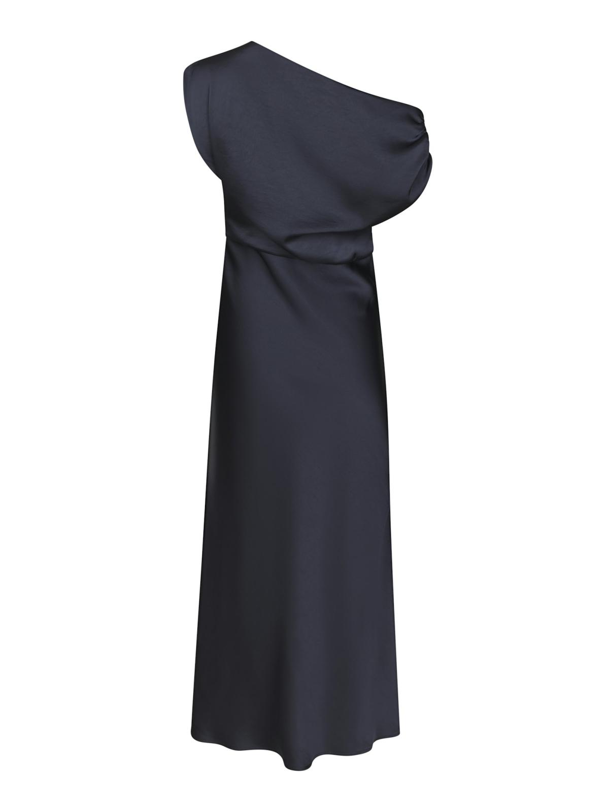 Neo Noir Lilith Heavy Sateen Dress , Midnight Blue - 2