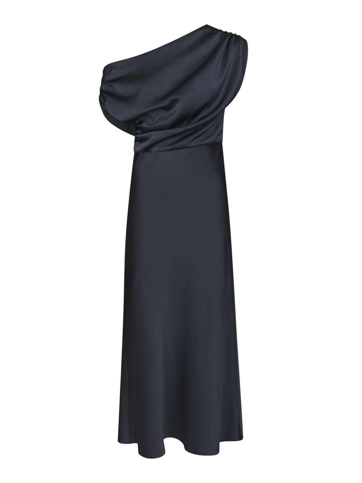 Neo Noir Lilith Heavy Sateen Dress , Midnight Blue