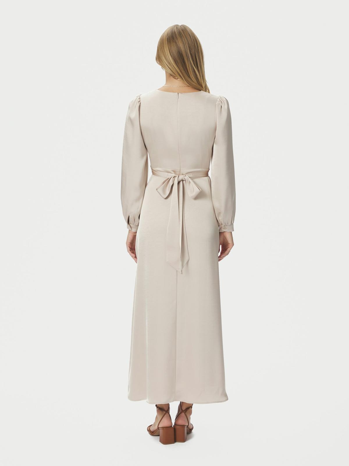 Neo Noir Bretti Heavy Sateen Dress, Champagne - 8