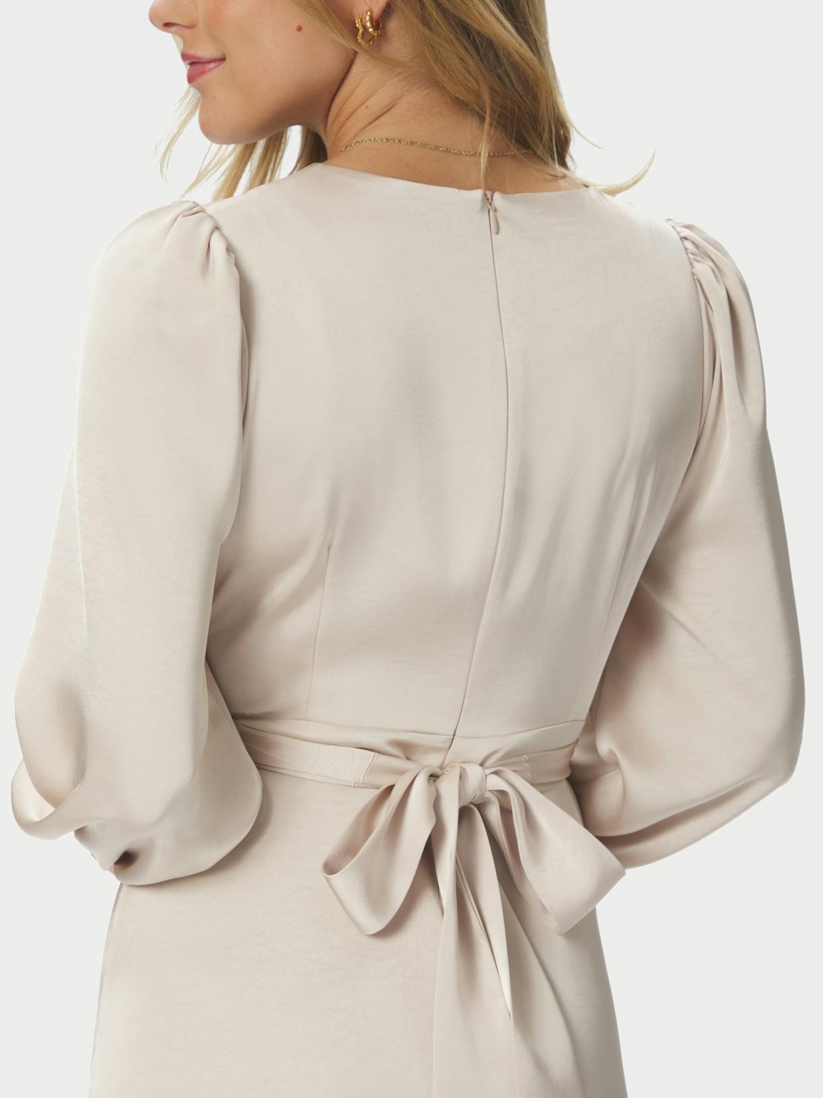Neo Noir Bretti Heavy Sateen Dress, Champagne - 9