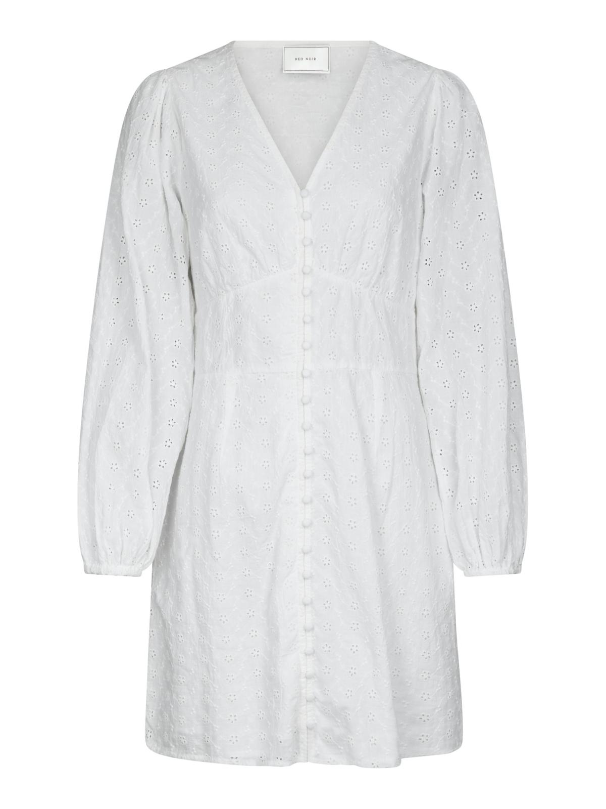 Neo Noir Mabel Embroidery Dress, White