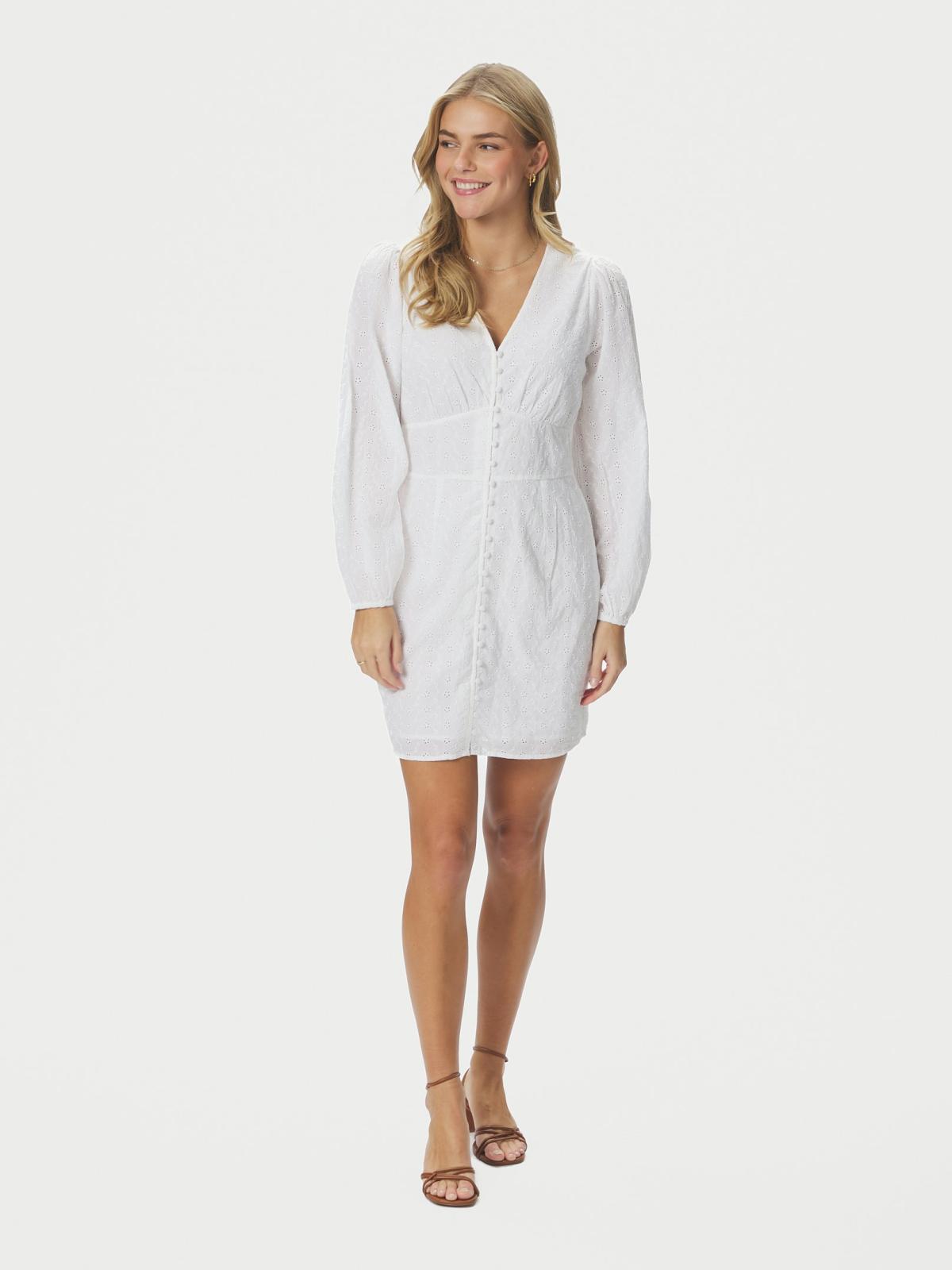 Neo Noir Mabel Embroidery Dress, White - 3