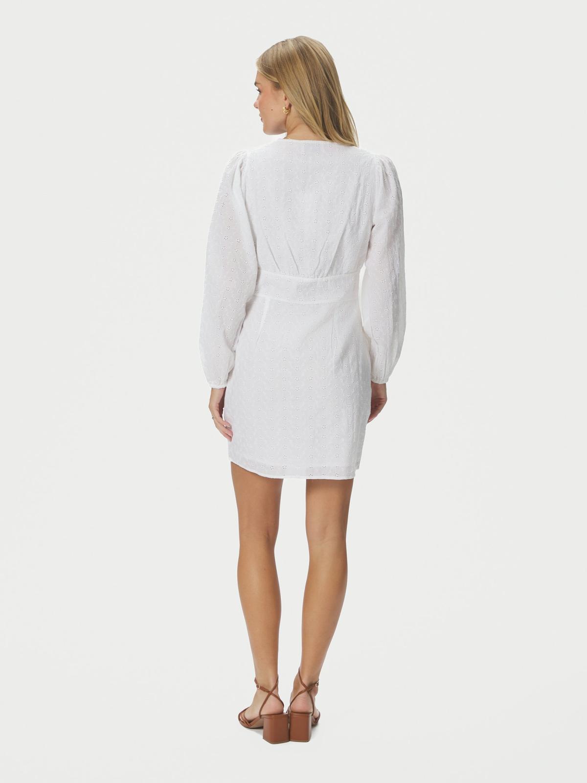 Neo Noir Mabel Embroidery Dress, White - 4