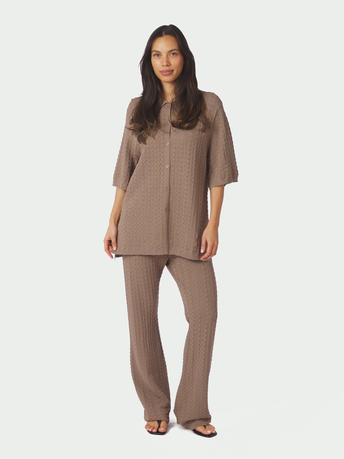Neo Noir Rizzy Fine Crochet Pants, Taupe - 7