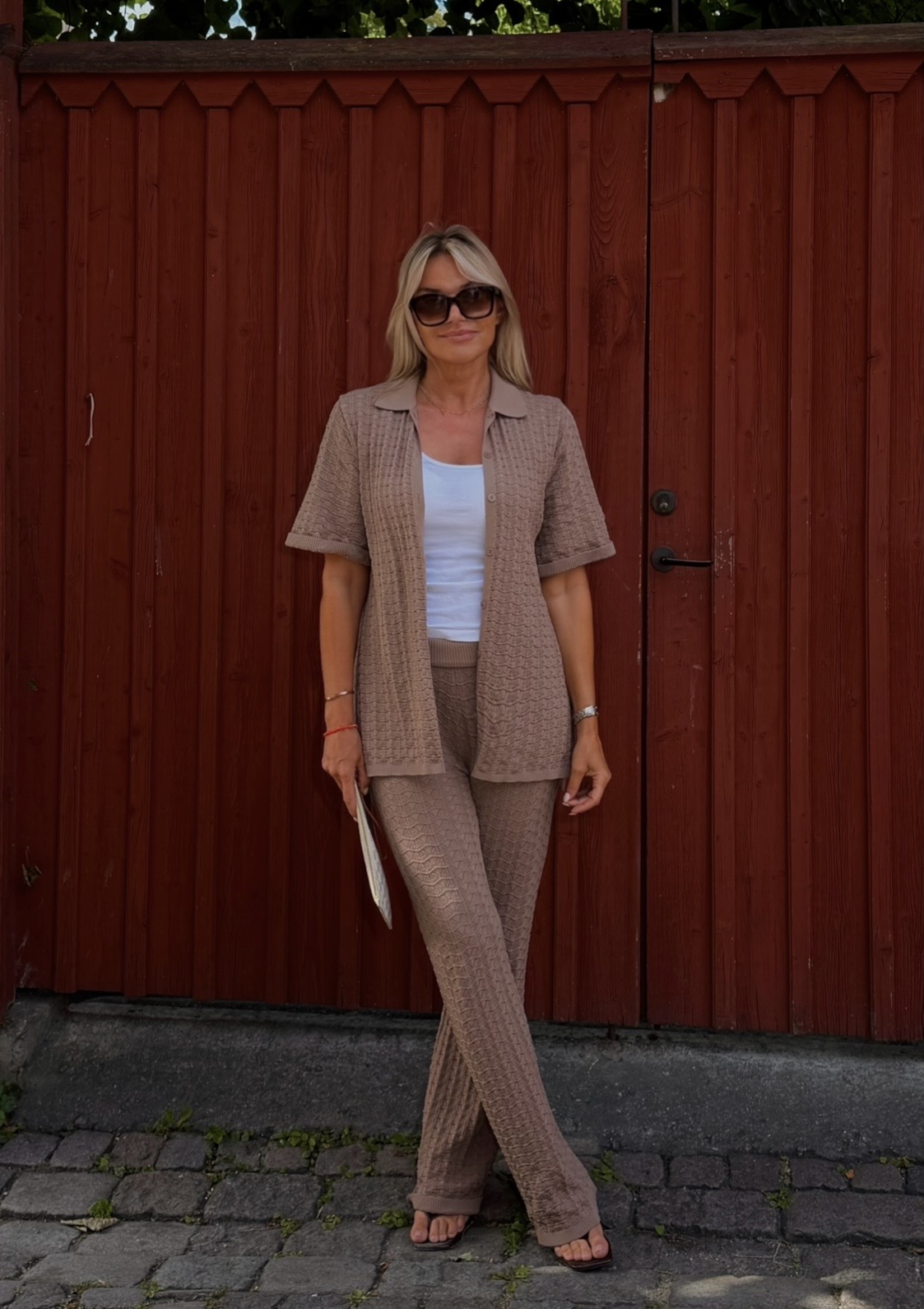 Neo Noir Rizzy Fine Crochet Pants, Taupe  - 5