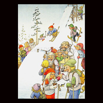 SKIDBACKEN No: 174 - 60174- Trollkort Rolf Lidberg Vykort A6 - 913
