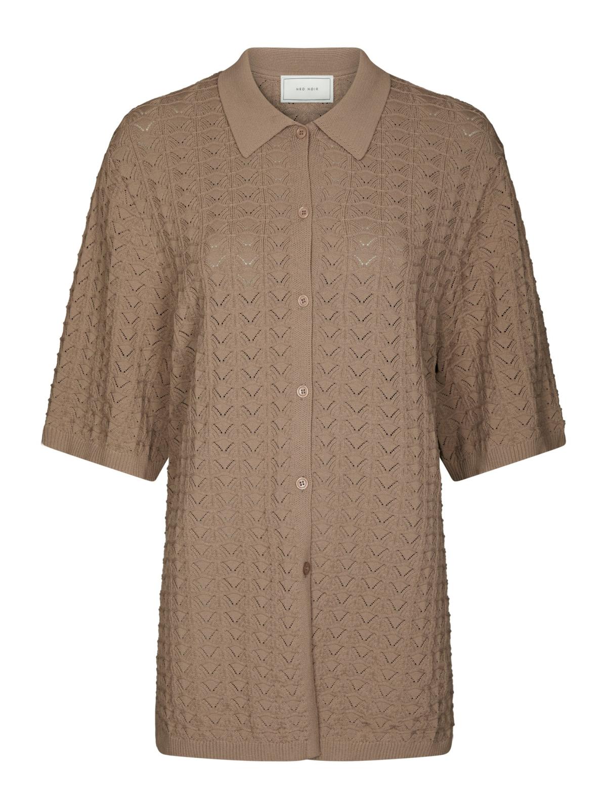 Neo Noir Sette Fine Crochet Blouse, Taupe
