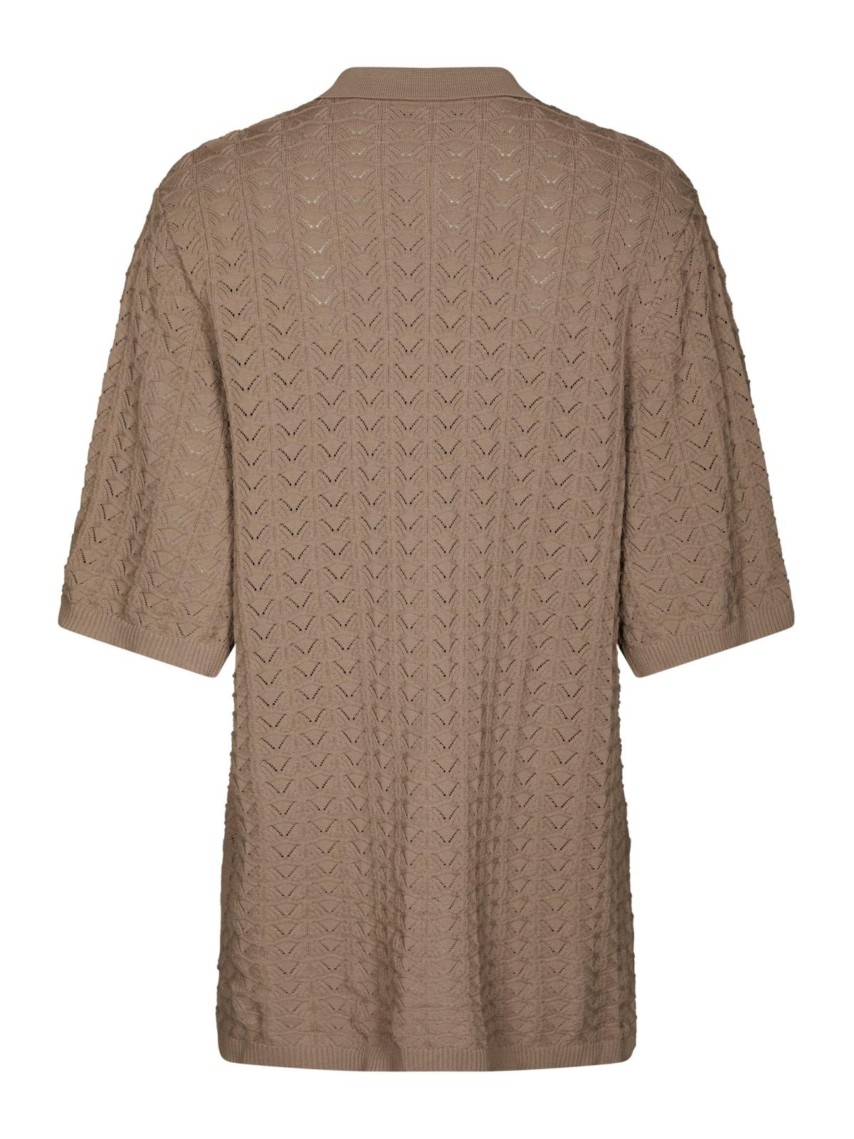 Neo Noir Sette Fine Crochet Blouse, Taupe - 2