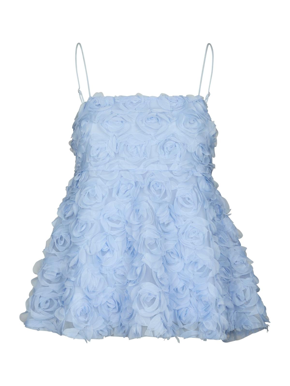 Neo Noir Kenli Flower Top, Light Blue