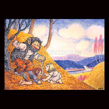 HÖSTBLOMMA  No: 183 - 60183- Trollkort Rolf Lidberg Vykort A6 - 913