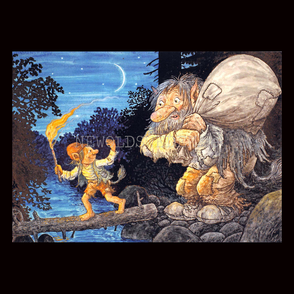 PÅ RYMMEN  No: 185 - 60185 - Trollkort Rolf Lidberg Vykort A6 - 913