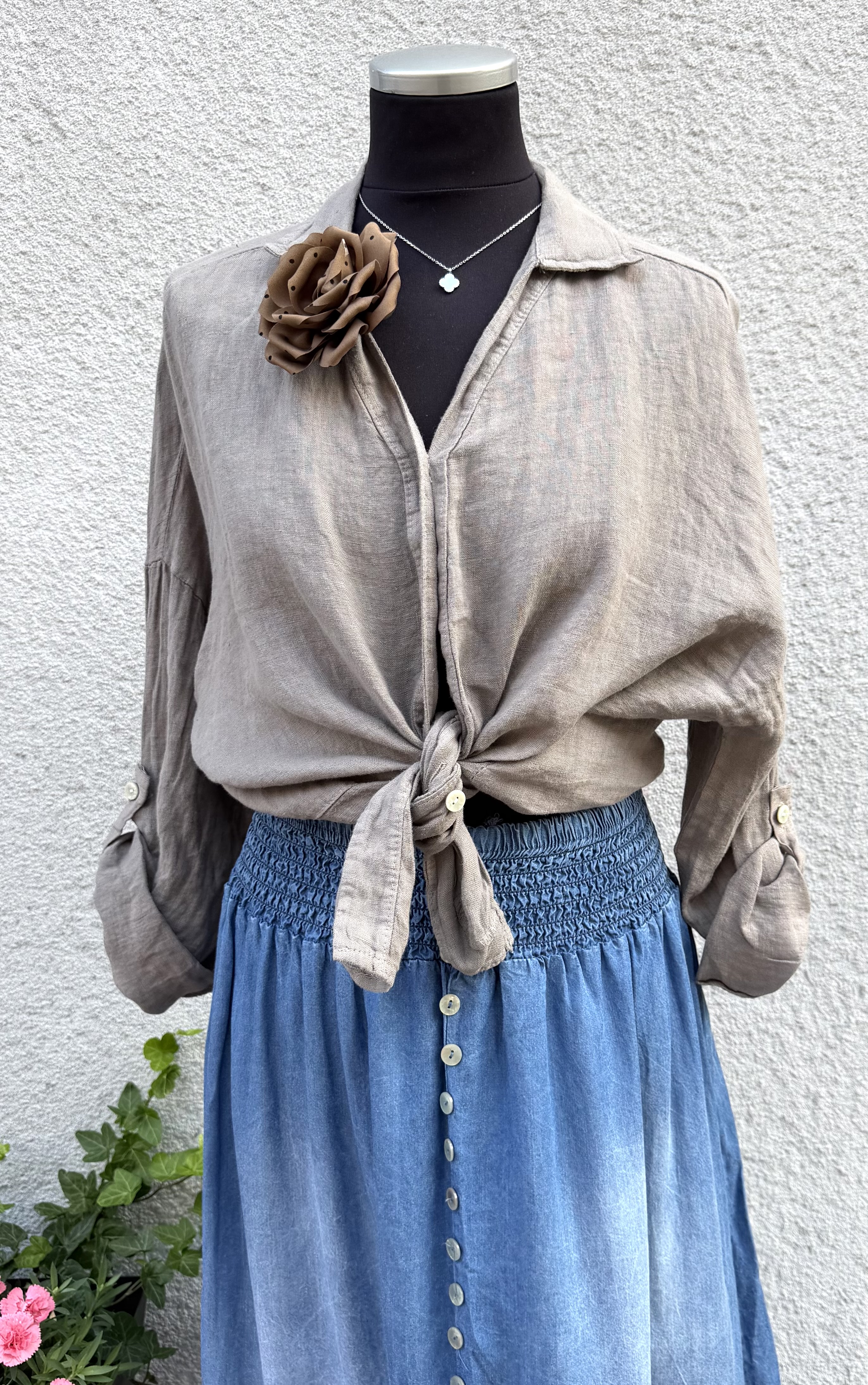 Fia linneskjorta - mocca - 2