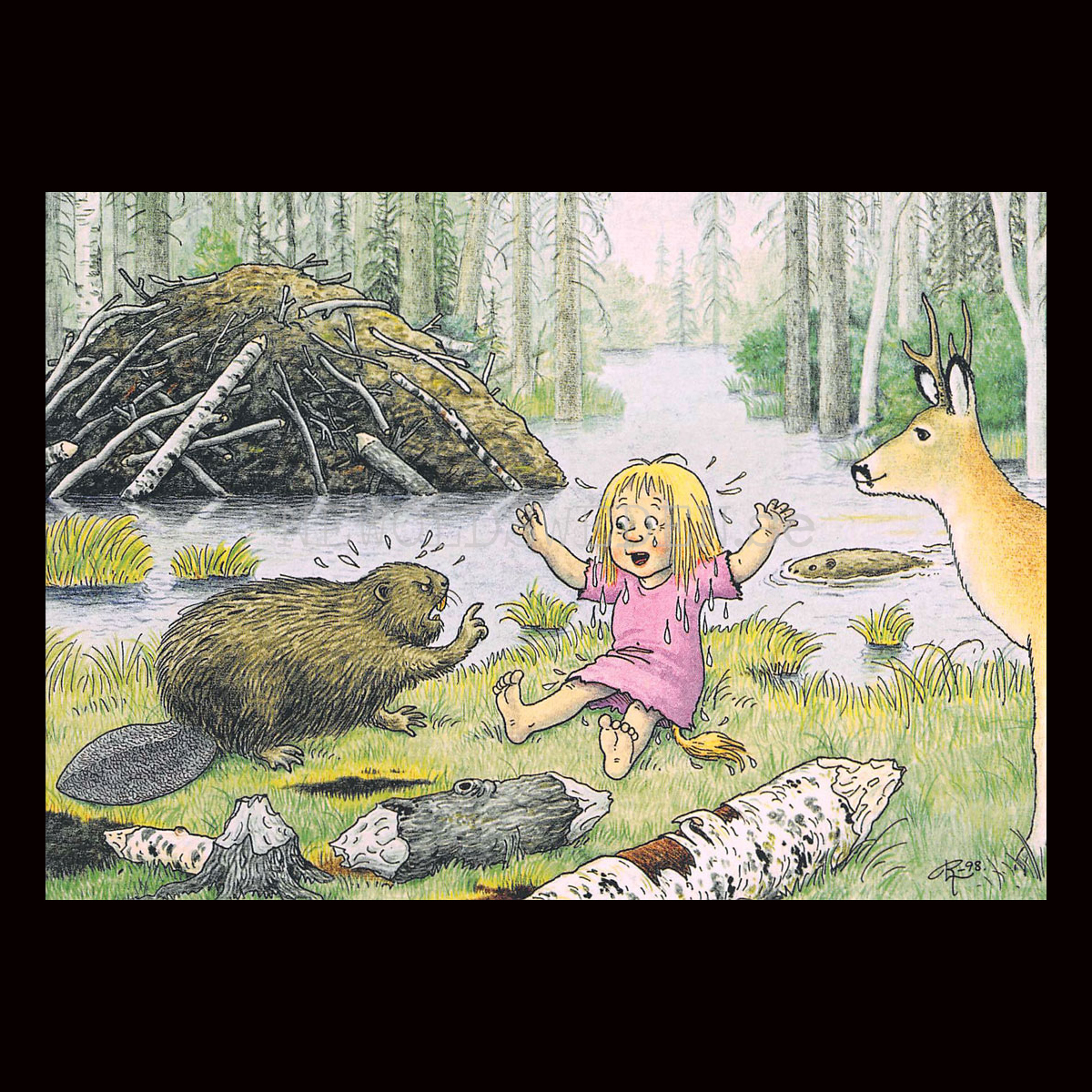 RÄDDAD  No: 199 - 60199- Trollkort Rolf Lidberg Vykort A6 - 913