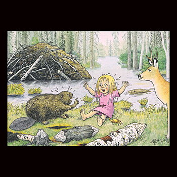 RÄDDAD  No: 199 - 60199- Trollkort Rolf Lidberg Vykort A6 - 913