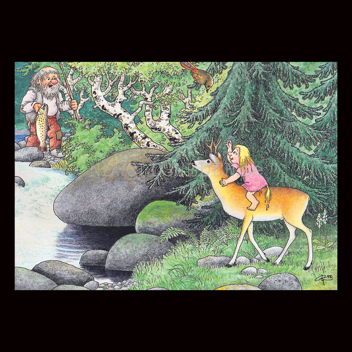 RÅBOCKEN  No: 200 - 60200- Trollkort Rolf Lidberg Vykort A6 - 913