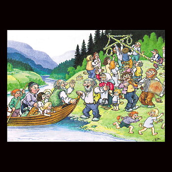 MIDSOMMARFESTEN  No: 205 - 60205- Trollkort Rolf Lidberg Vykort A6 - 913