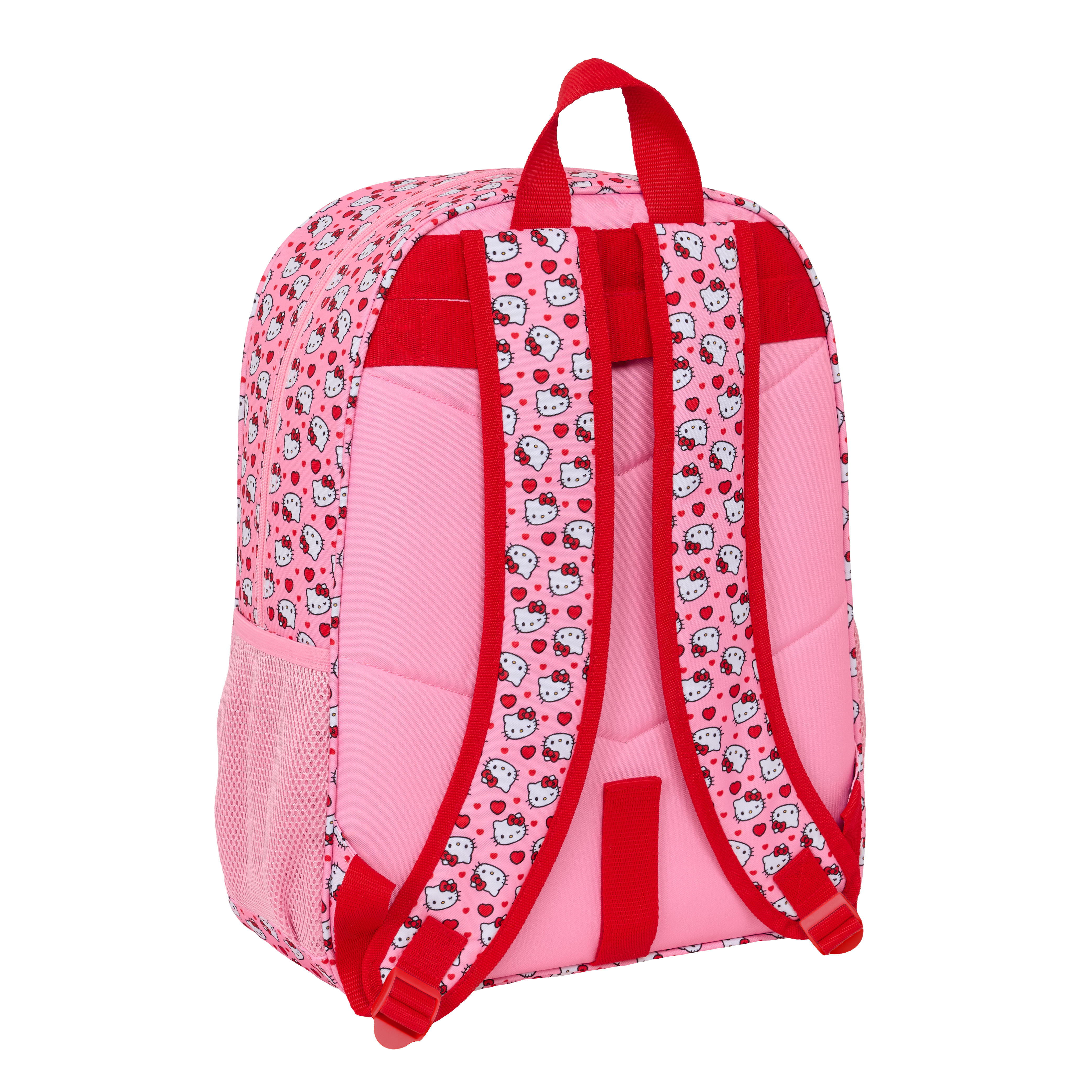 Sanrio Hello Kitty Ryggsäck 19L – rosa kawaii ryggsäck med hjärtan - 42 cm - 3