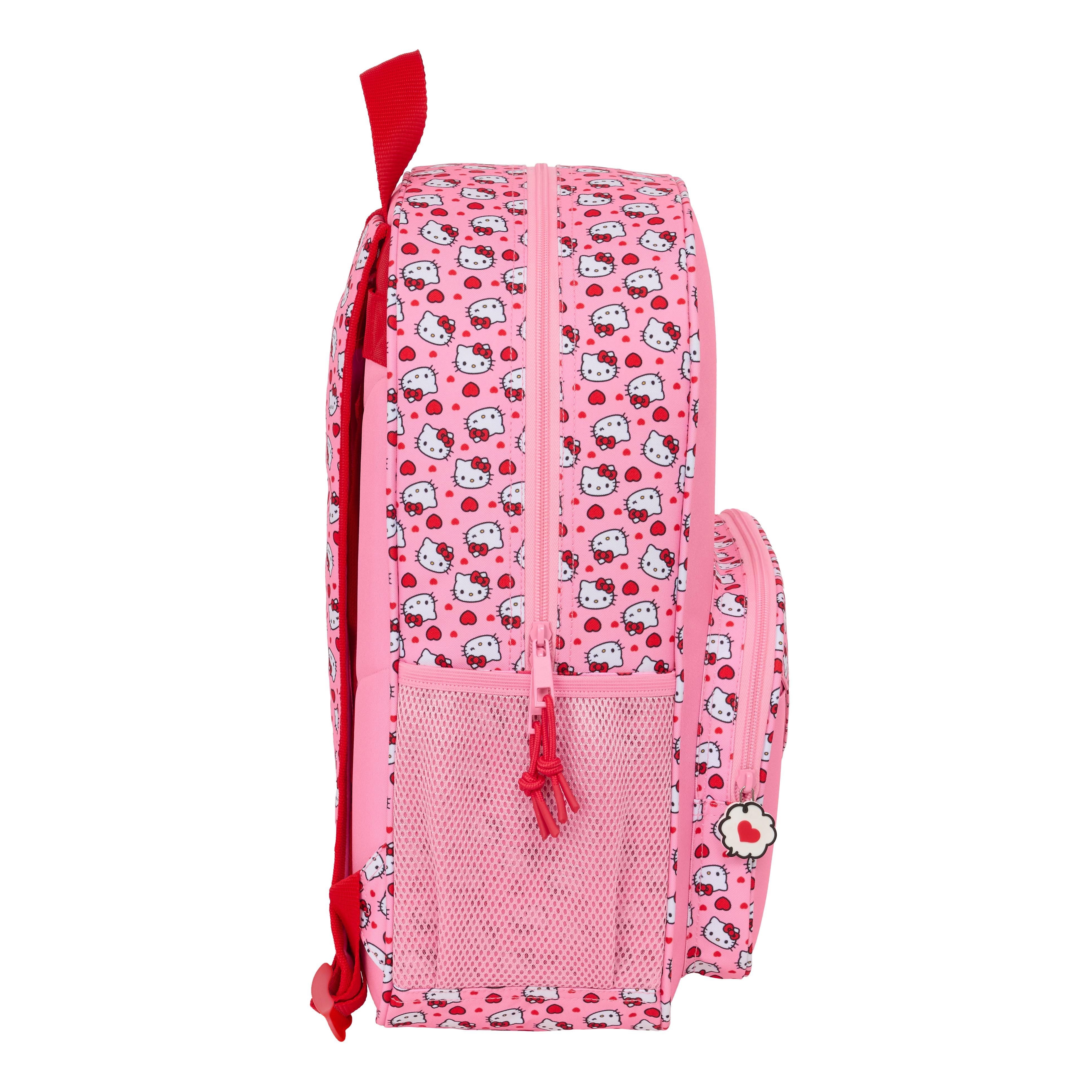 Sanrio Hello Kitty Ryggsäck 19L – rosa kawaii ryggsäck med hjärtan - 42 cm - 2