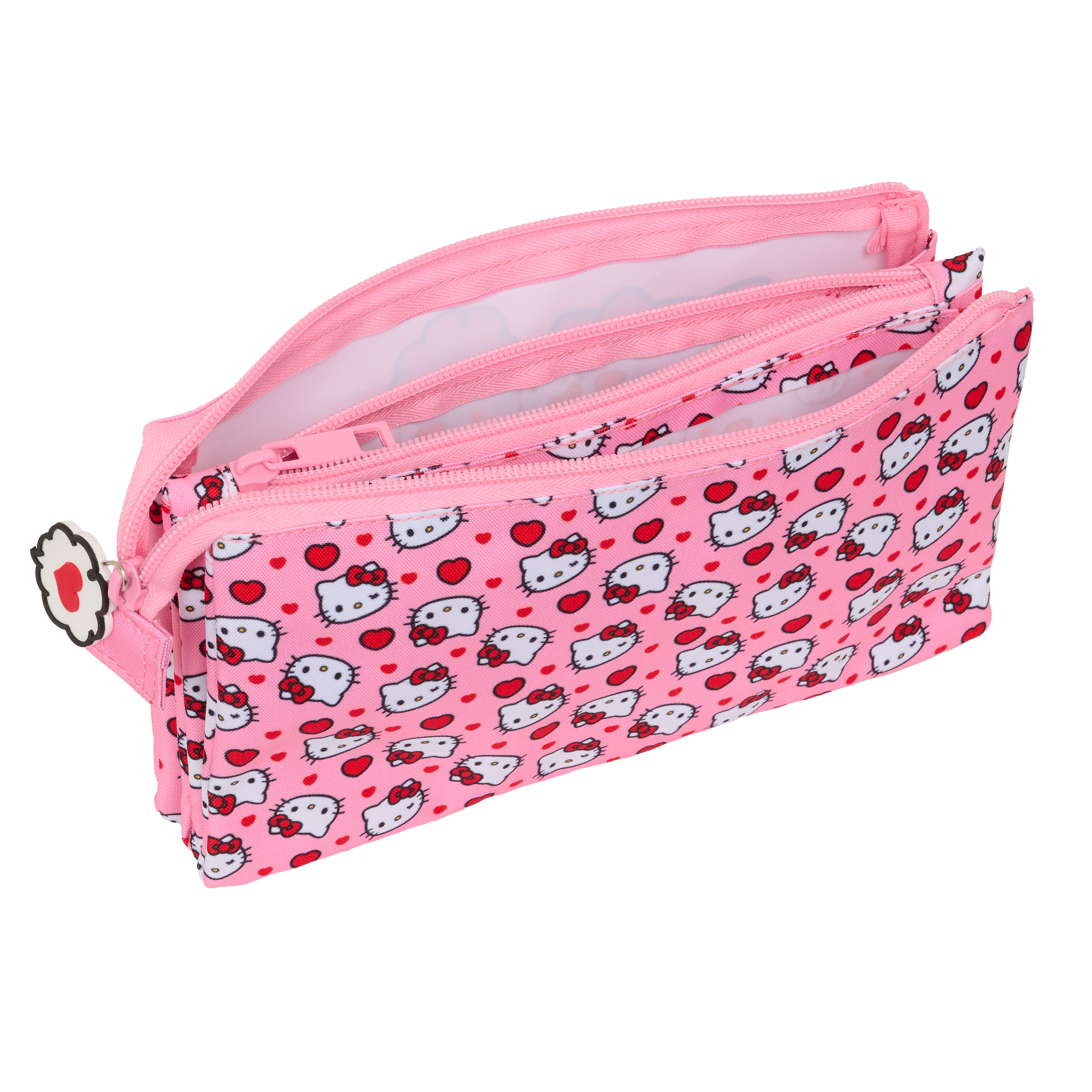 Sanrio Hello Kitty Pennfodral med 3 fack – rosa kawaii pennskrin - 2