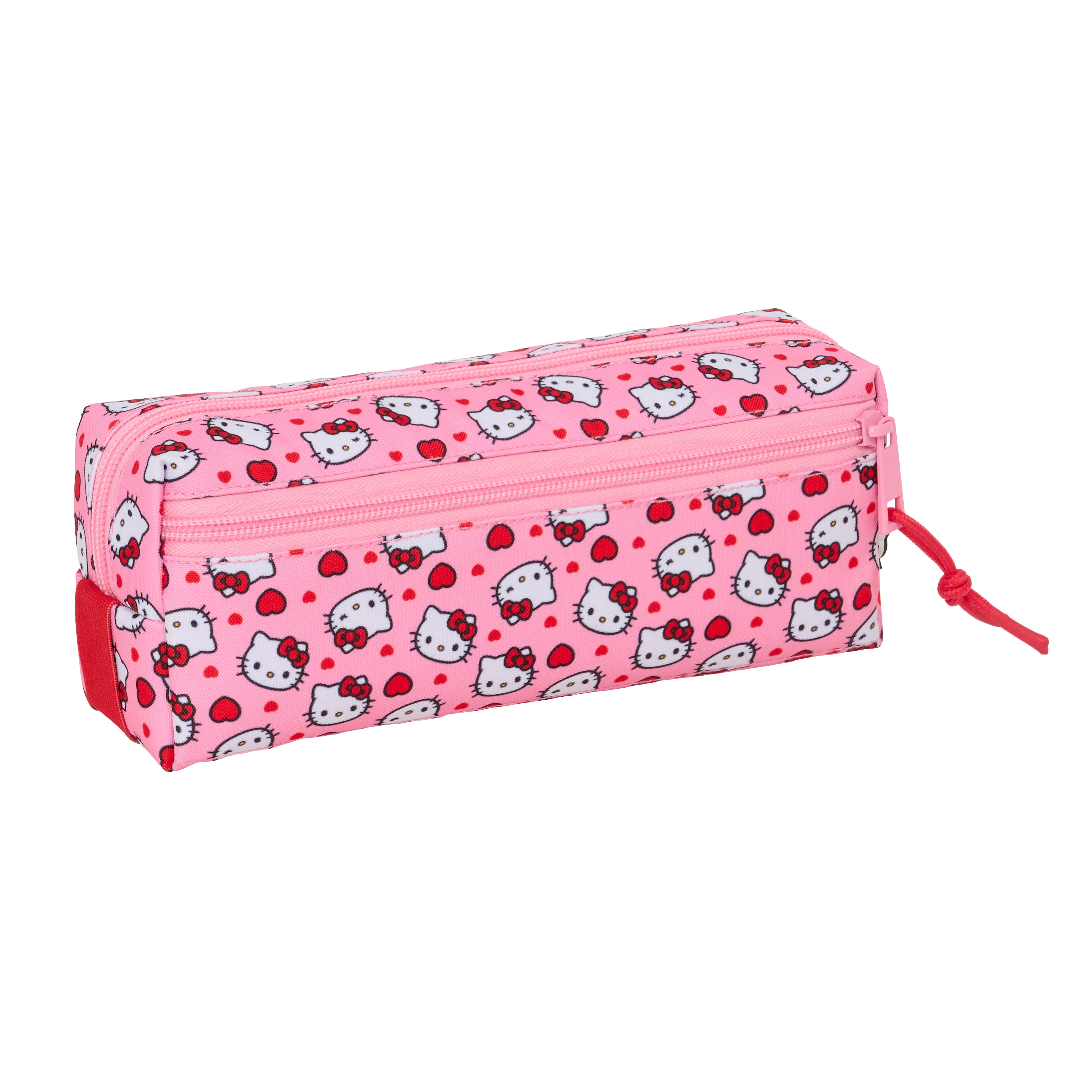 Sanrio Hello Kitty Pennfodral med 3 Fack och Elastiskt Band - rosa kawaii pennskrin - 3