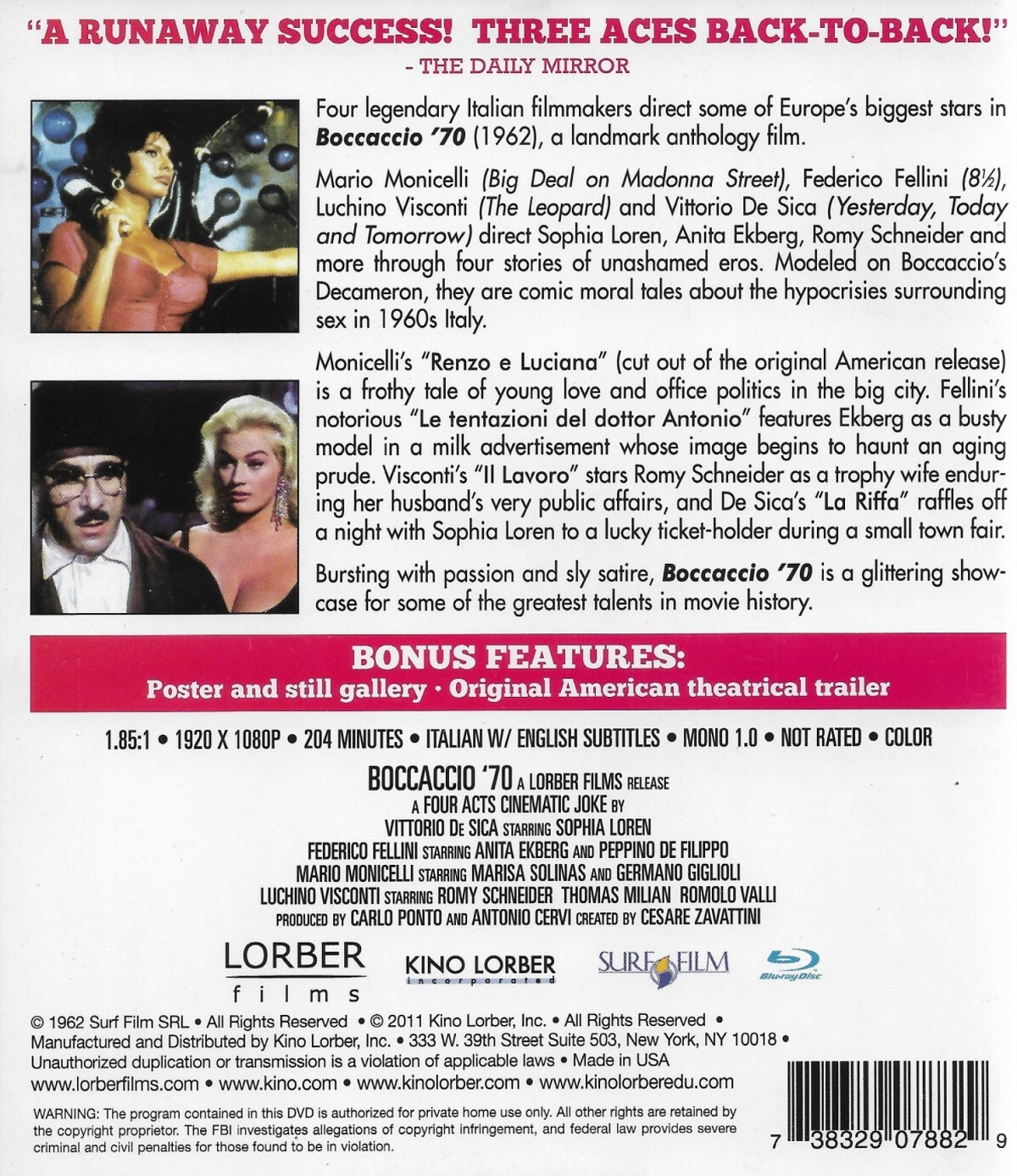 Boccaccio ’70 (ej svensk text) (Blu-ray) - 2