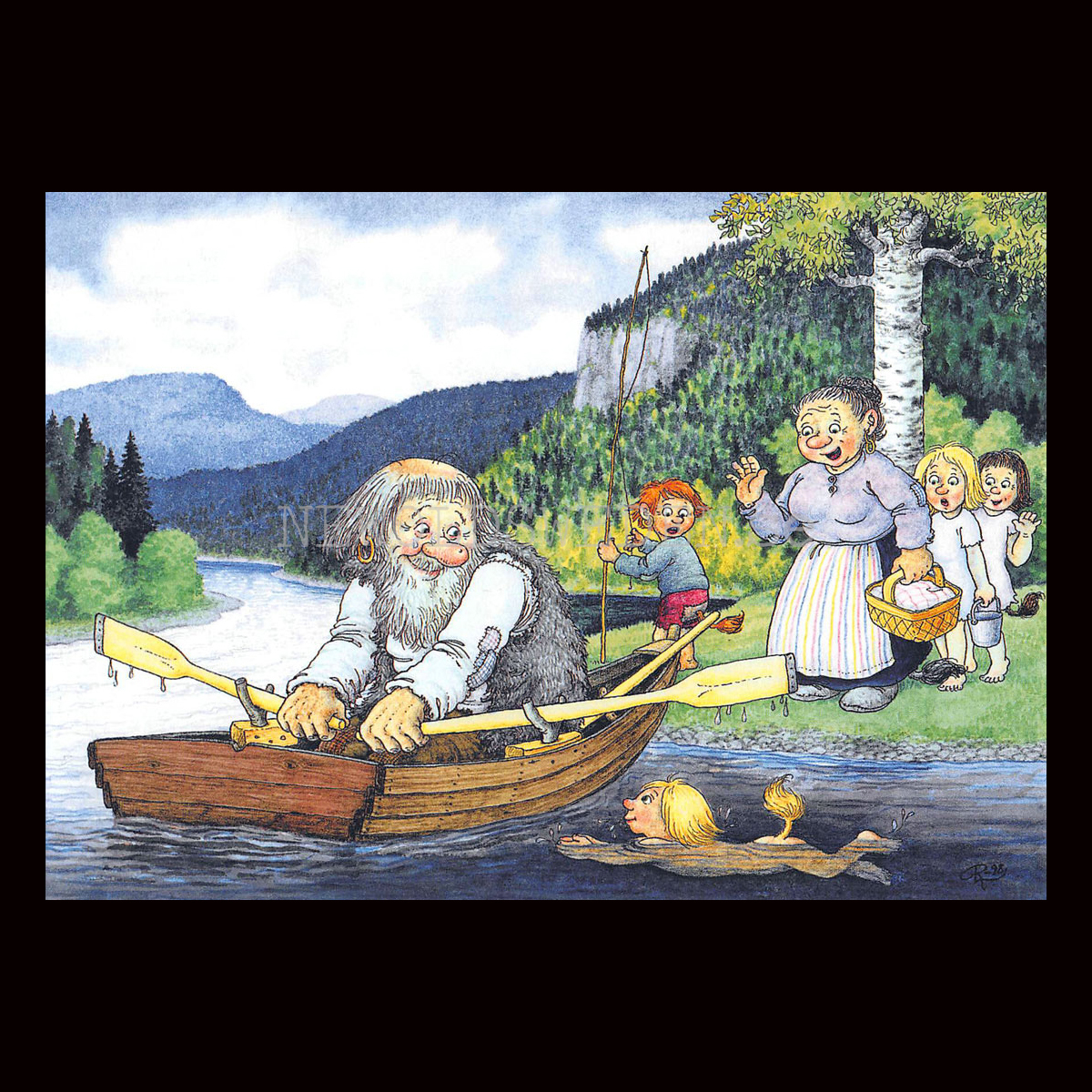 SIMKUNNIG  No: 208 - 60208- Trollkort Rolf Lidberg Vykort A6 - 913