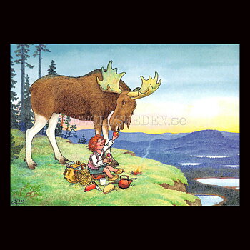 ÄLGLUNCH  No: 248 - 60248- Trollkort Rolf Lidberg Vykort A6 - 914