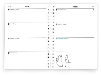 Mumin Studiekalender 2026–2027 – Veckokalender med Klistermärken | Tove Jansson