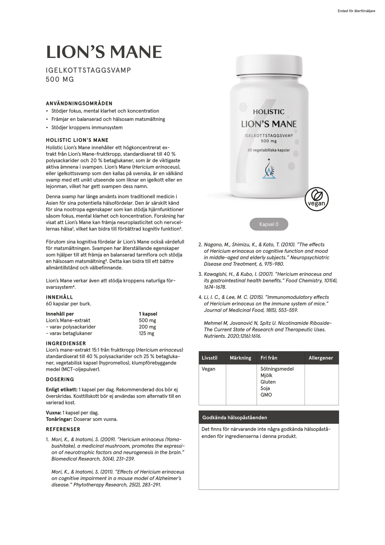 Lion's mane, 60 kapslar - 2