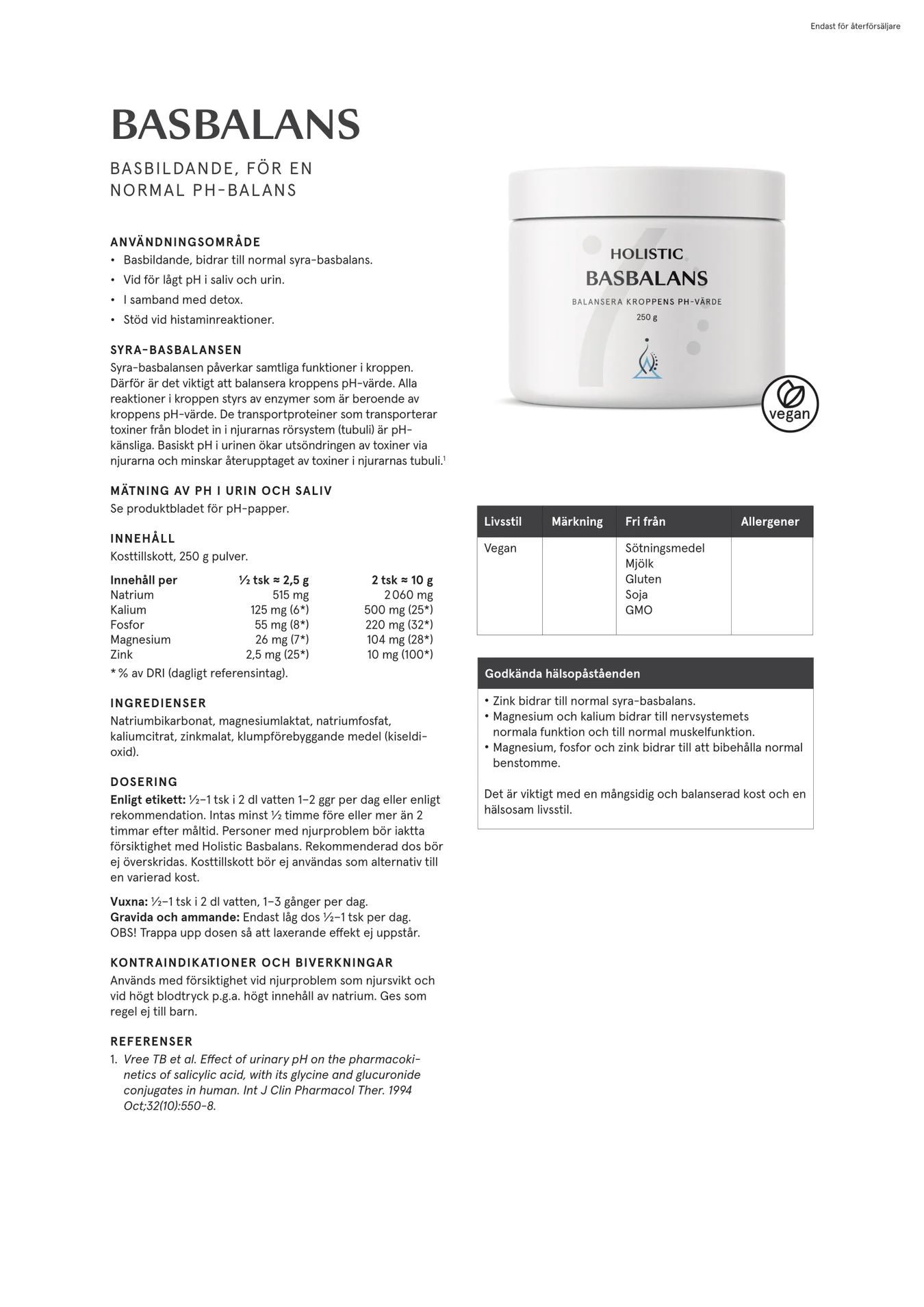 Basbalans, 250 g pulver - 2