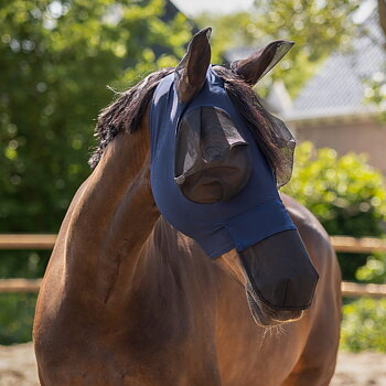 QHP Fly Mask / flughuva (med öron, nosskydd och dragkedja) Super Bug - från shettis till kallblod